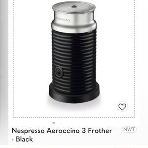 Nespresso | Other | Nespresso Aeroccino 3 Nwt Frother Black